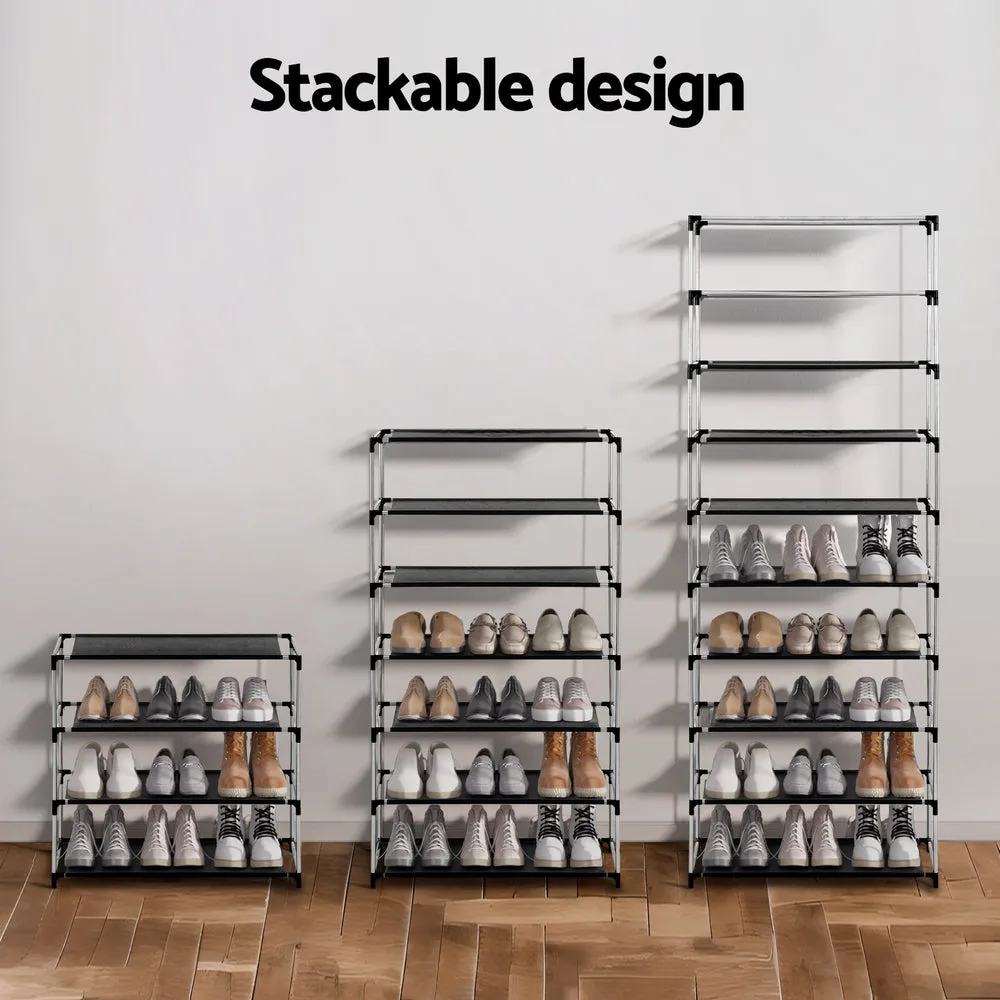 10-Tier Black Shoe Rack 27 Pairs, Sturdy Frame, Artiss