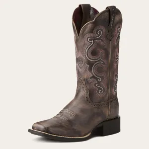 Ariat Ladies Chocolate Quickdraw Broad Square Toe Western Boots