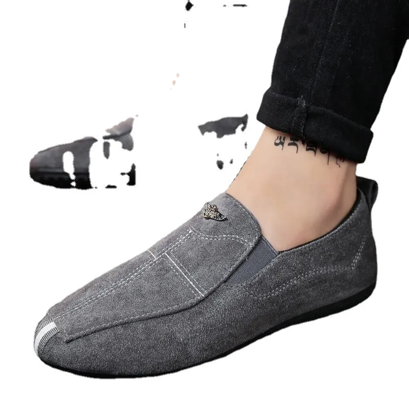 Bean shoes men Korean fashion lazy social guy tide shoes breathable Joker casual shoes driving shoes