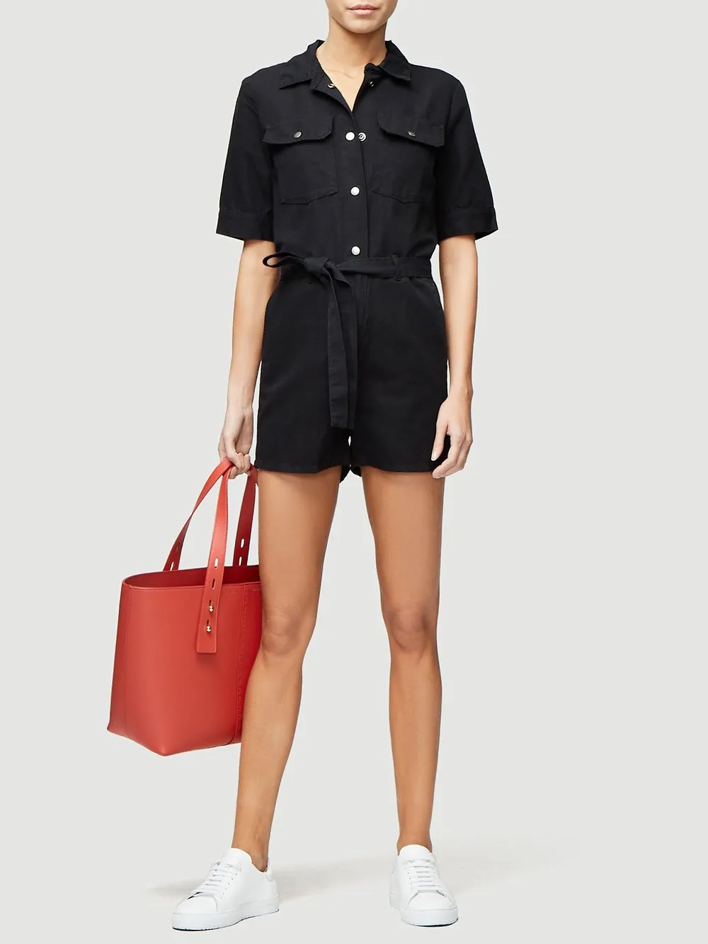 Belted Short Jumpsuit -- Noir