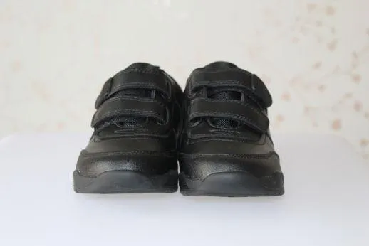 Boys Black Sporty Micro-Fresh® 2 Strap School Shoes