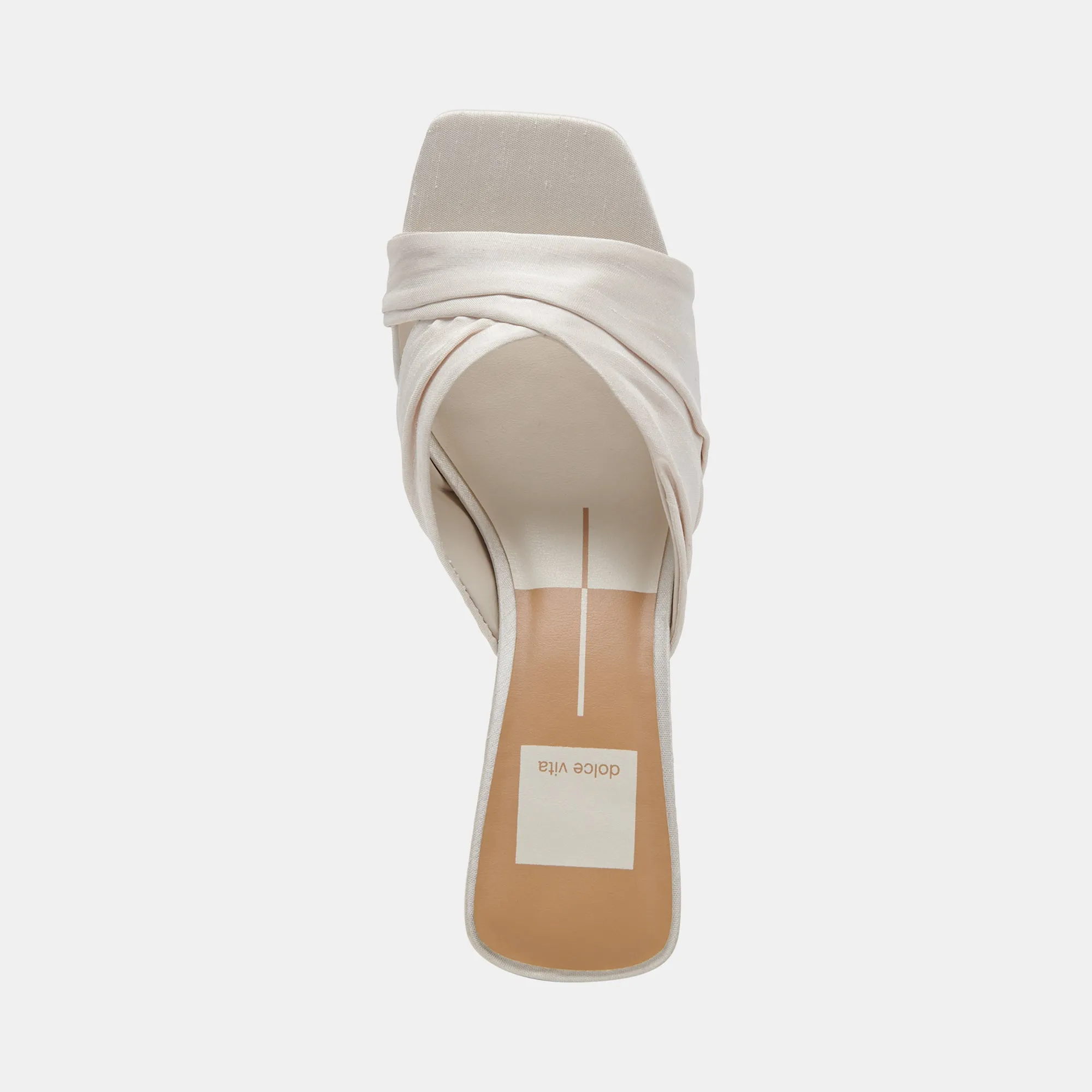 CARLAN HEELS OFF WHITE SILK