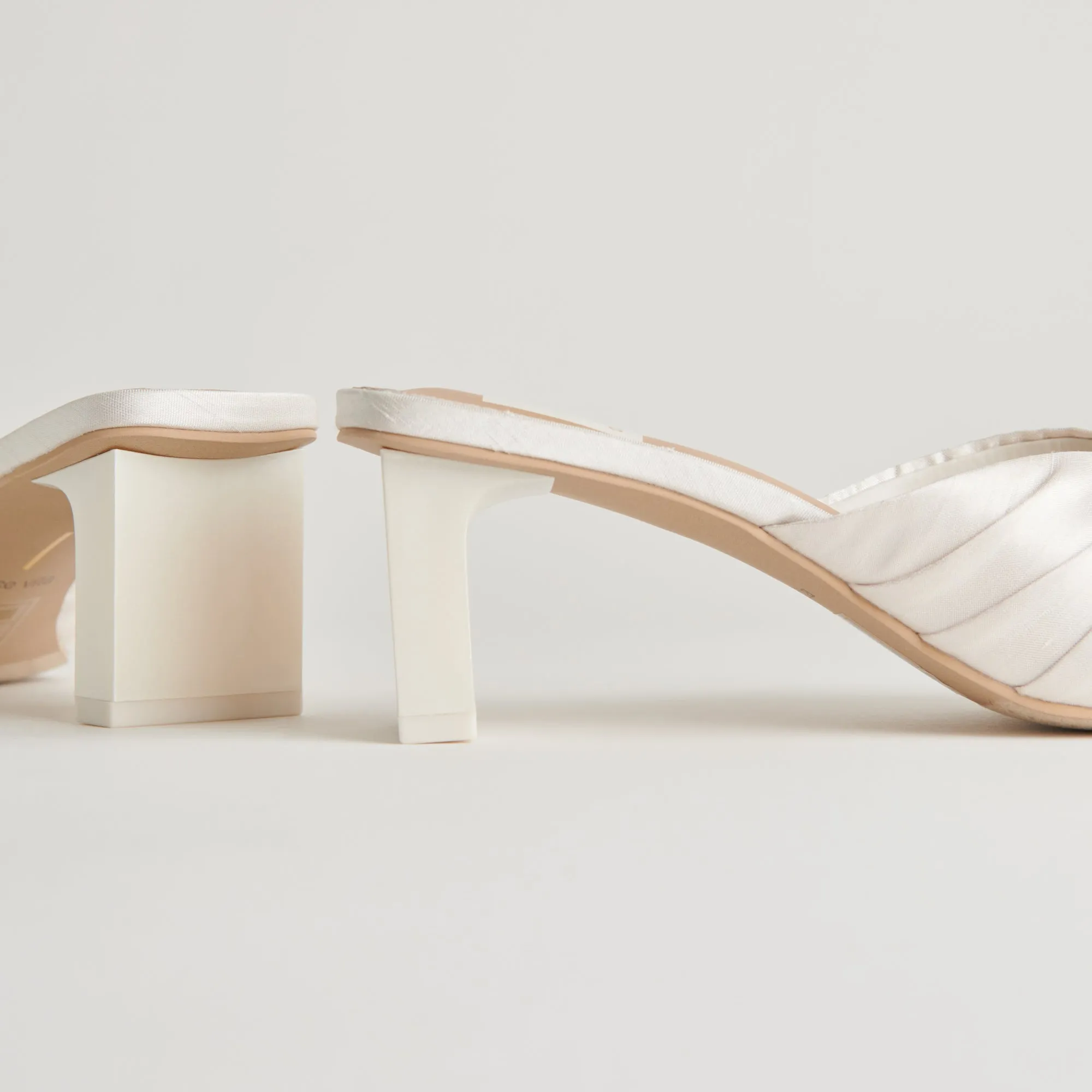 CARLAN HEELS OFF WHITE SILK