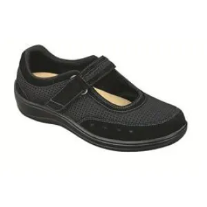 Chattanooga Women's Breathable Mesh Mary Jane - Two-way-strap - Diabetic Shoes - Black