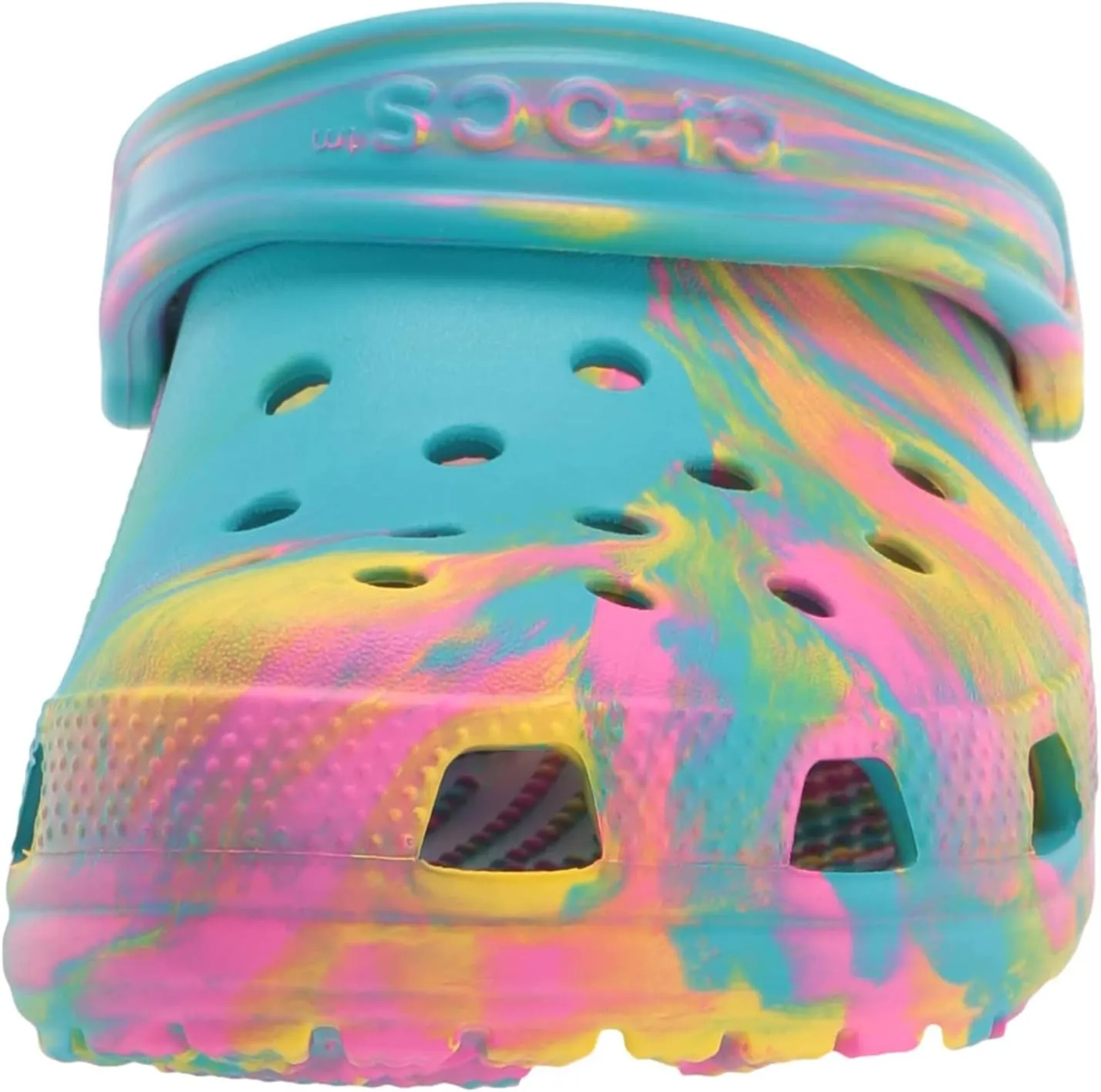 Classic Marbled Tie-Dye Clog Crocs, Digital Aqua/Multi