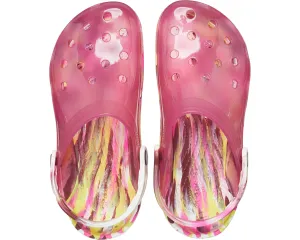 Classic Translucent Clog Crocs Clogs, Fuchsia Fun