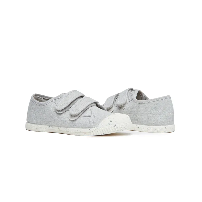 ECO-Friendly Canvas Double Sneaker in Grey by childrenchic