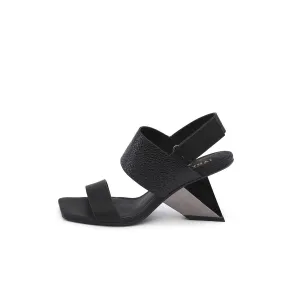 Geometic Heel Fusion Strap Slingback Sandals