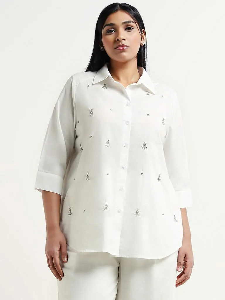 Gia White Embellished Shirt