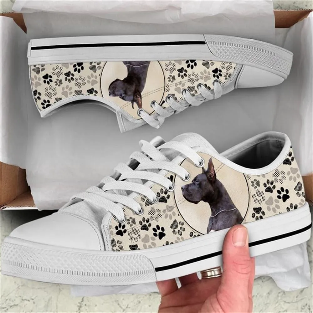 Great Dane Dog Pattern Brown Canvas Low Top Shoes - Low Top Shoes Mens, Women, Dog Printed Shoes, Canvas Shoes For Men, Women