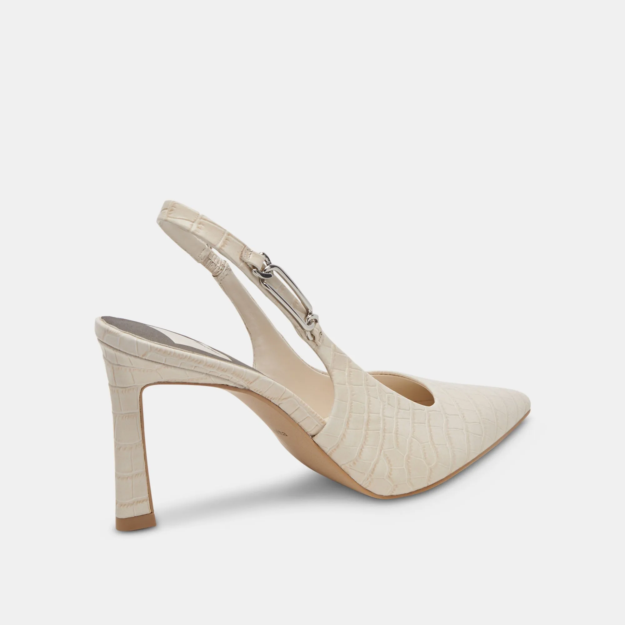 KRISTA HEELS SAND EMBOSSED LEATHER - re:vita