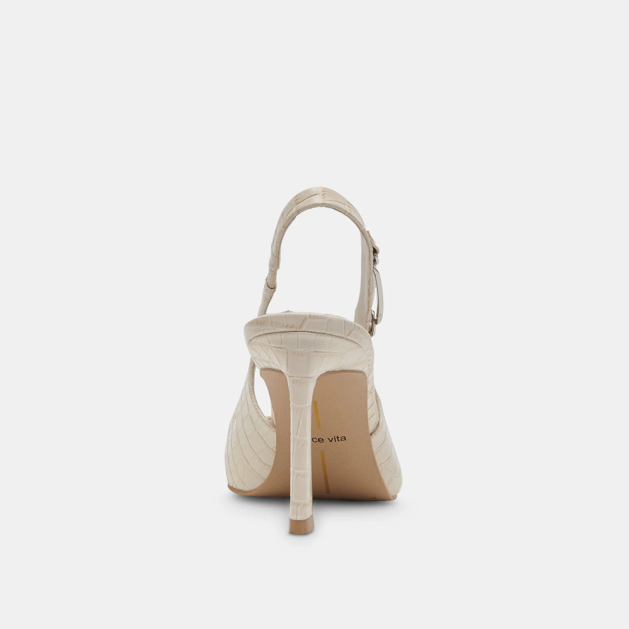 KRISTA HEELS SAND EMBOSSED LEATHER - re:vita