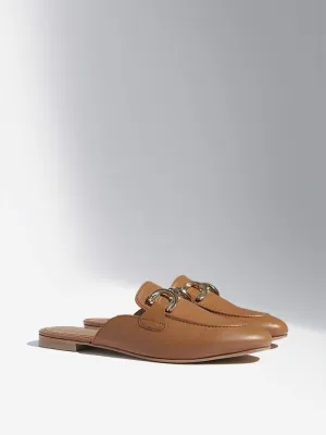 LUNA BLU Tan Flat Shoes