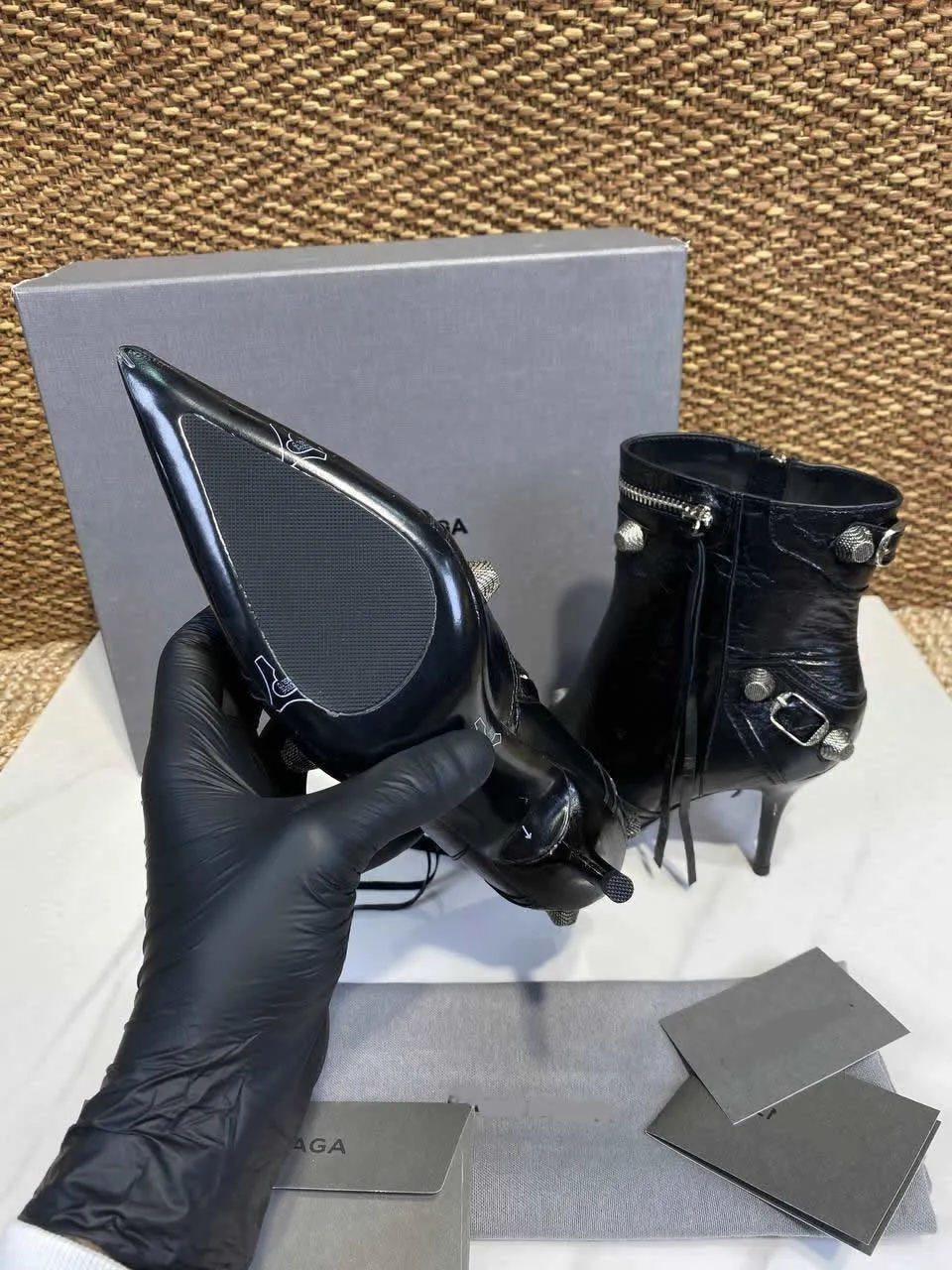 pointed heels genuine leather