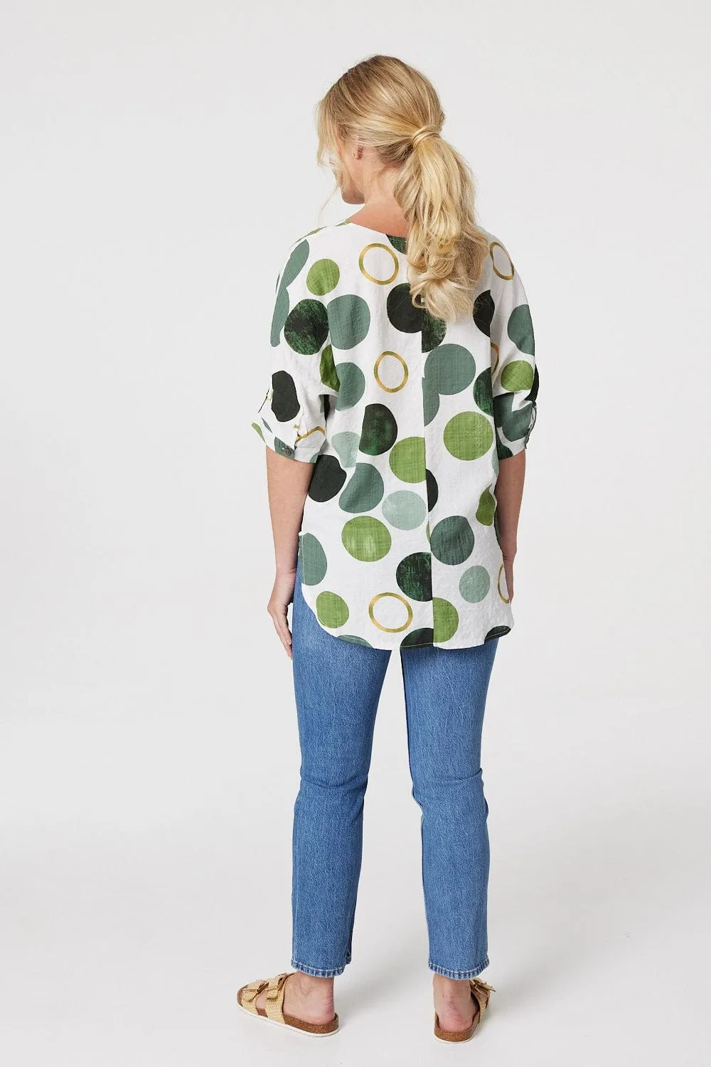 Polka Dot 1/2 Sleeve Blouse