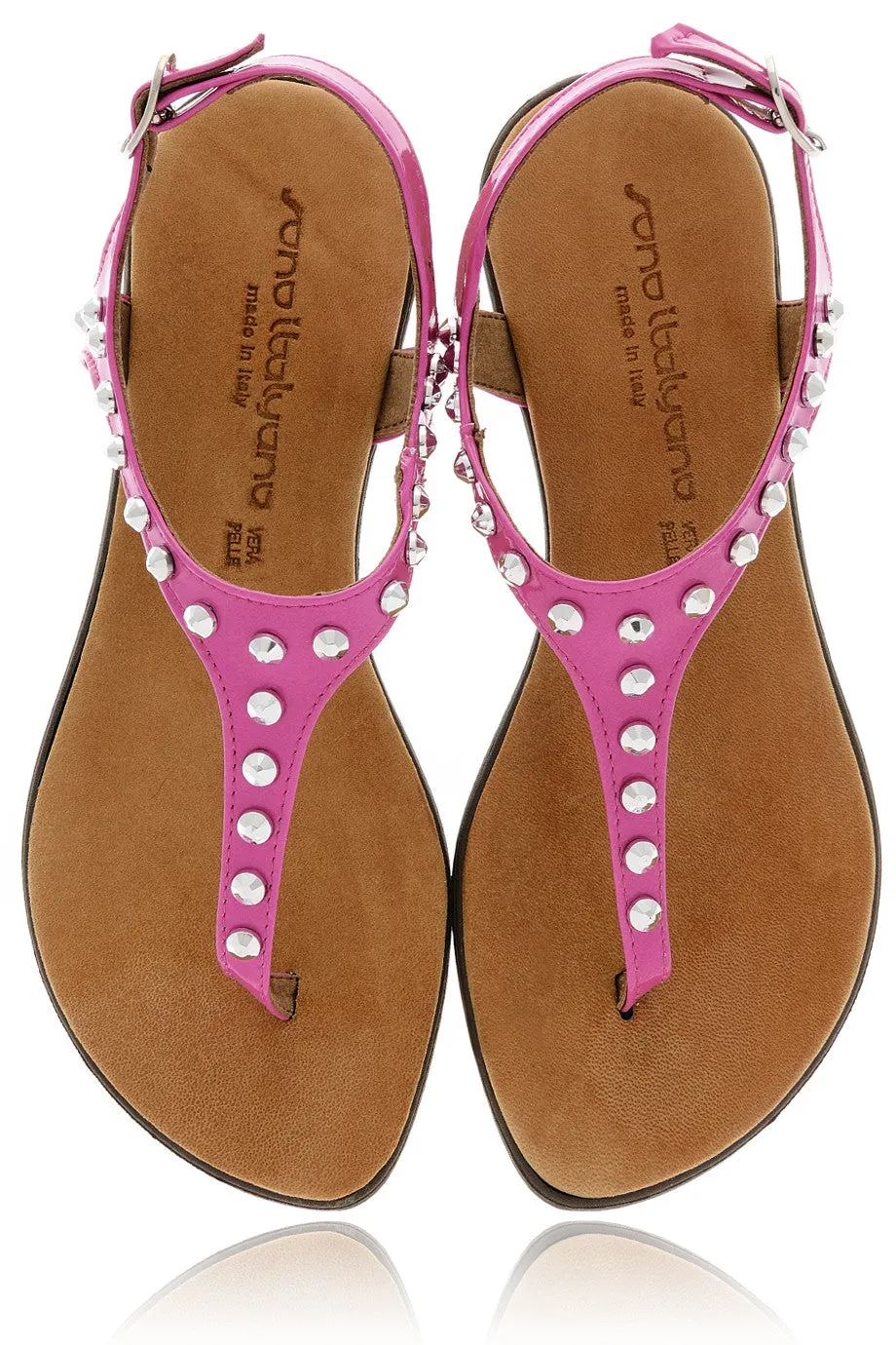 REBEKAH Fuchsia Studded Sandals