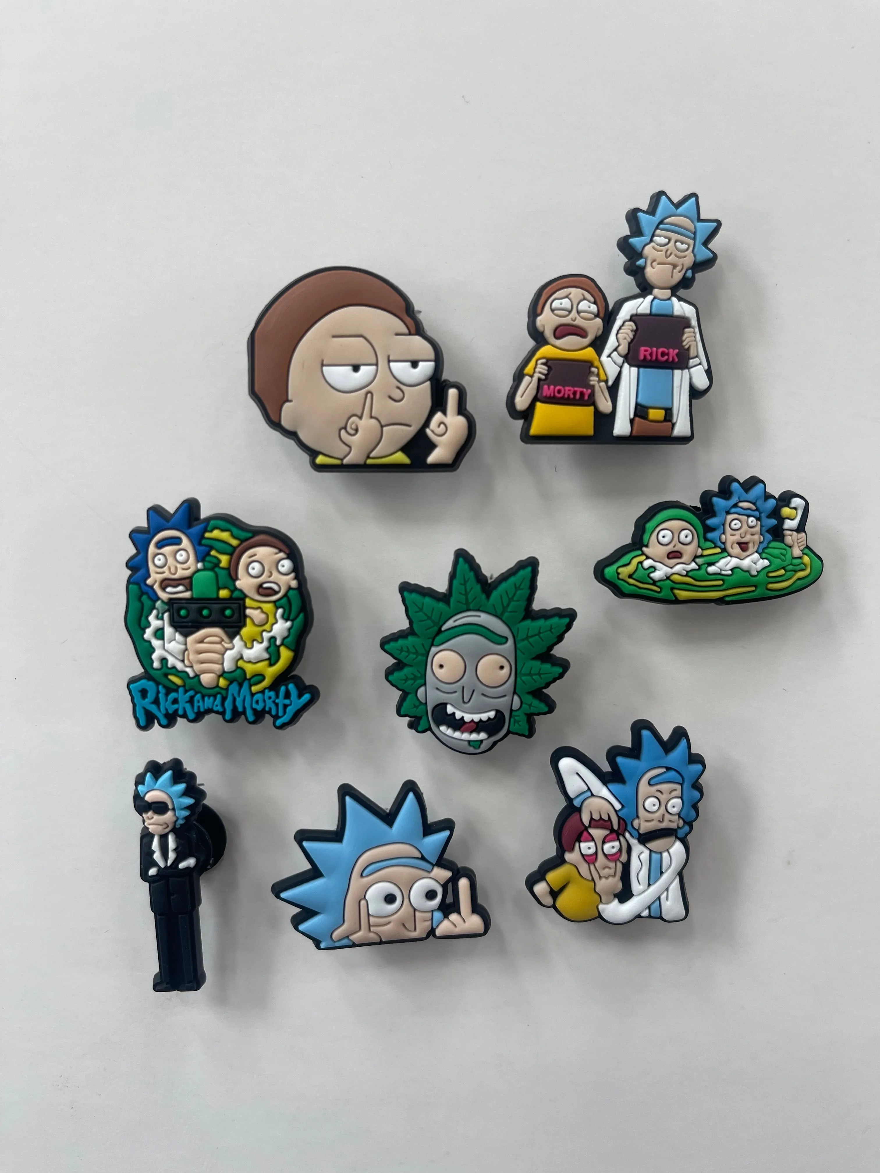 Rick & Morty  Cartoon Croc Charms Shoe Charms Decorations 8pcs Set