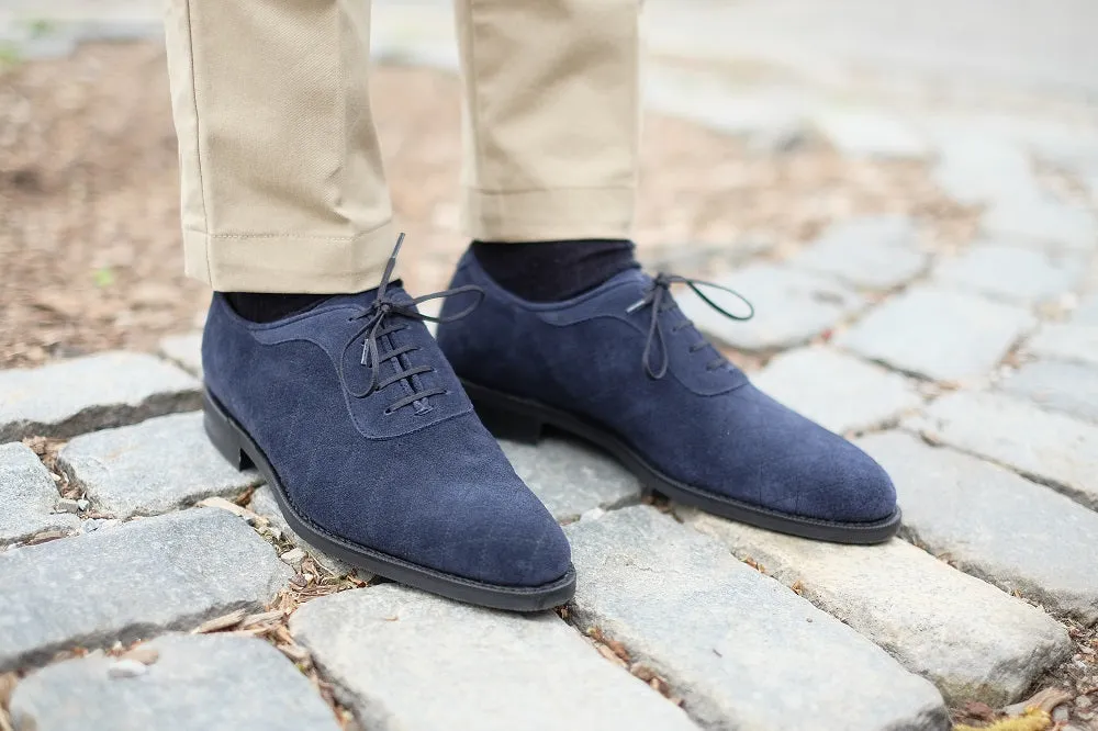 Spokane - MTO - Quilted Navy Suede - TMG Last - City Rubber Sole