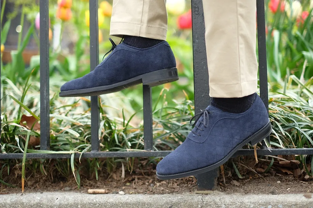 Spokane - MTO - Quilted Navy Suede - TMG Last - City Rubber Sole