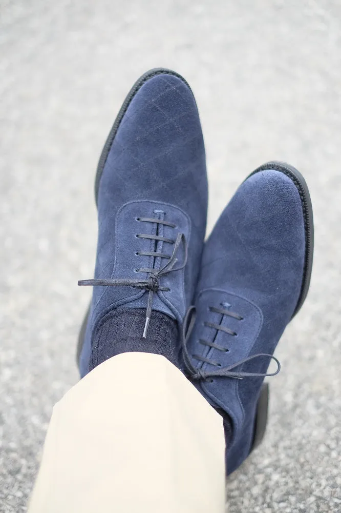 Spokane - MTO - Quilted Navy Suede - TMG Last - City Rubber Sole