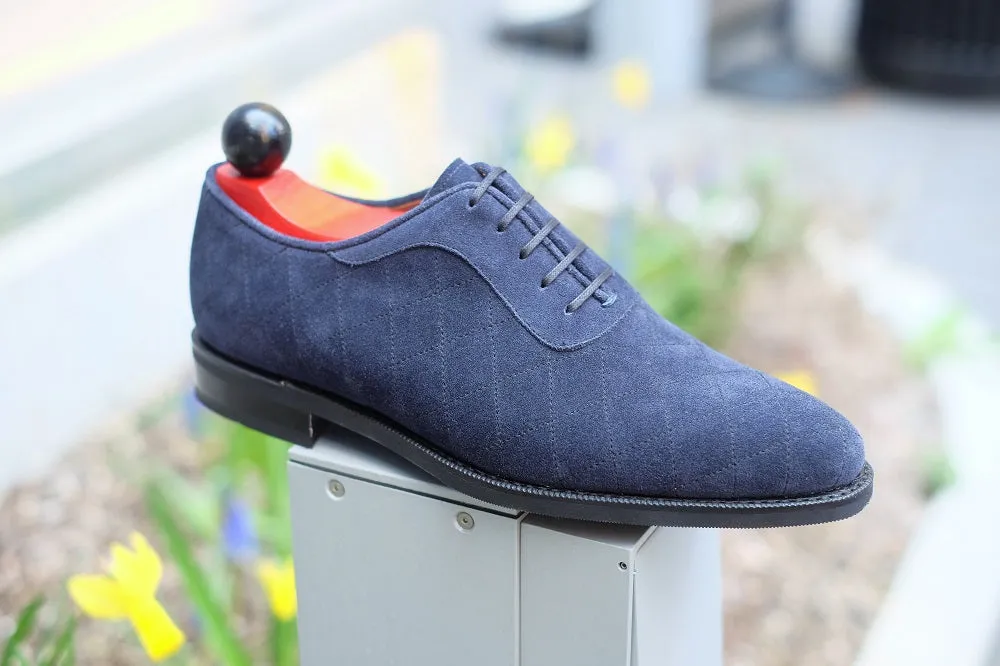 Spokane - MTO - Quilted Navy Suede - TMG Last - City Rubber Sole