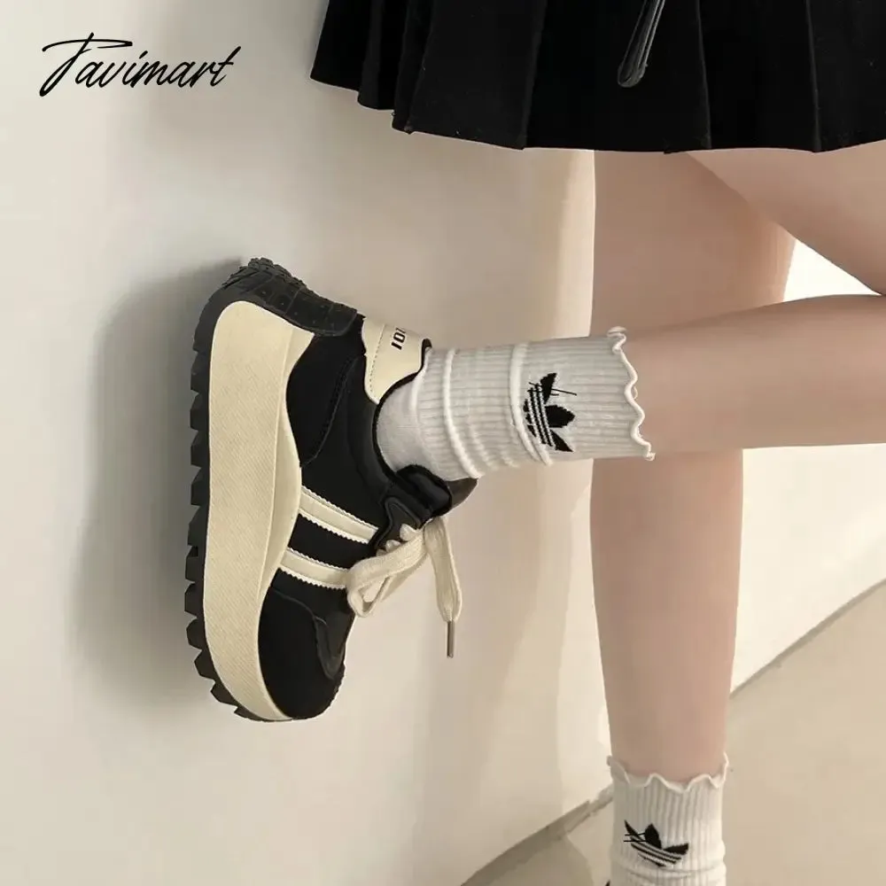 Tavimart Heightened thick soled dad shoes for women's new autumn and winter versatile Forrest Gump lightweight sports shoes