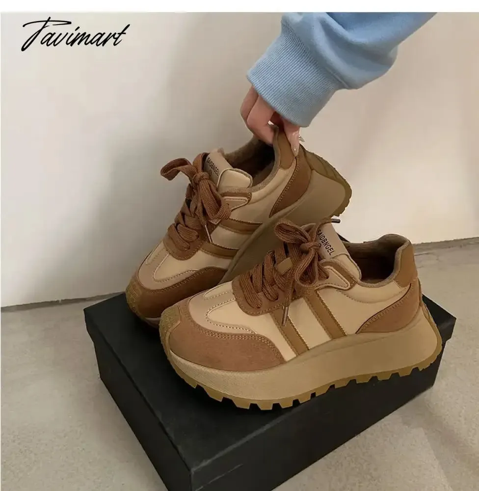 Tavimart Heightened thick soled dad shoes for women's new autumn and winter versatile Forrest Gump lightweight sports shoes