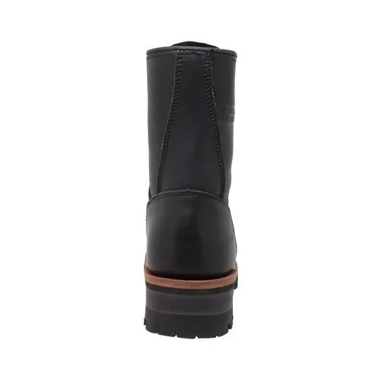 Women's 9" Logger Black Leather Boots